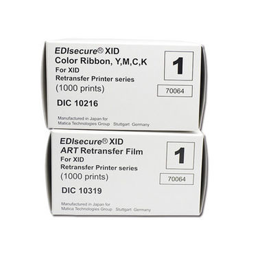 Imprimante de cartes Matica Edisecure XID8300 avec ruban couleur DIC10216 et imprimantes sur film DIC10319