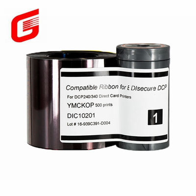Légère résistance à l'usure du ruban couleur YMCKOP DIC10201 pour l'imprimante à cartes DCP 240/340