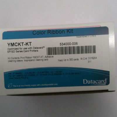 300 Impressions Carte de données CD800 Ruban YMCKF-KT Ruban fluorescent Compatible avec 534000-006