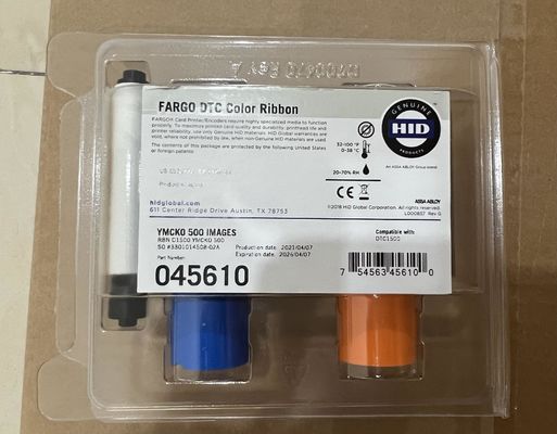 Largeur 9 mm Original caché Fargo 45610 YMCKO Ruban couleur complète pour DTC1500 500 impressions