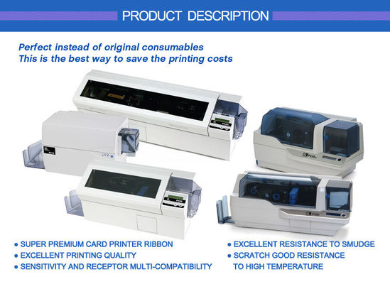 Zebra P330i P430i Ruban d'imprimante 800015-440 YMCKO Couleur pour 200 impressions de cartes de visite