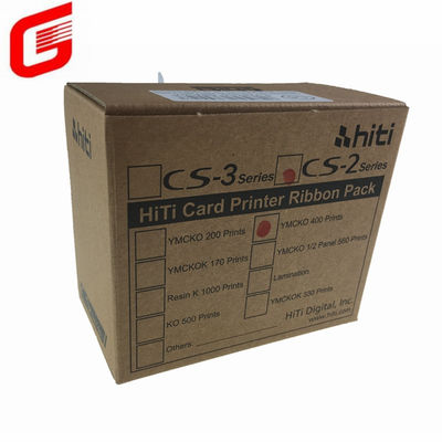 Imprimante couleur Équipement applicable HITI CS200 YMCKO Ruban couleur complète 400 impressions par rouleau
