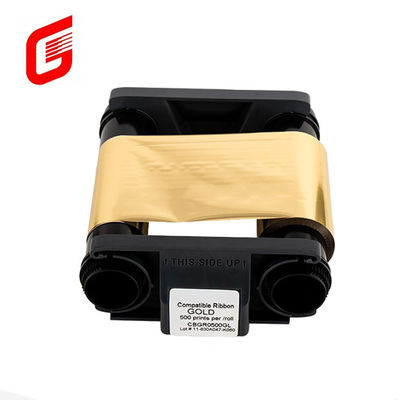 Ruban compatible CBGR0500GL pour imprimante de carte d'identité Badgy 100 200 Images en or métallique 500