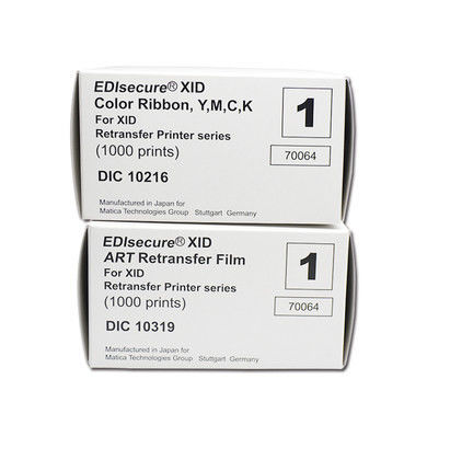 Imprimante de cartes Matica Edisecure XID8300 avec ruban couleur DIC10216 et imprimantes sur film DIC10319