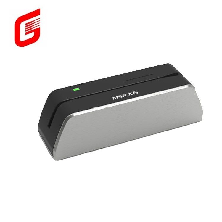 Lecteur de carte USB en plastique MSR-X6 à bande magnétique avec plusieurs emplacements