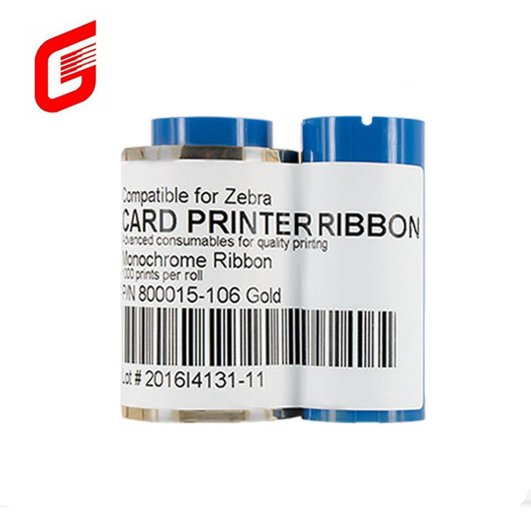 Compatible avec le type de ruban Zebra 800015-106 or pour l'imprimante de cartes P330i 430i 1000 images