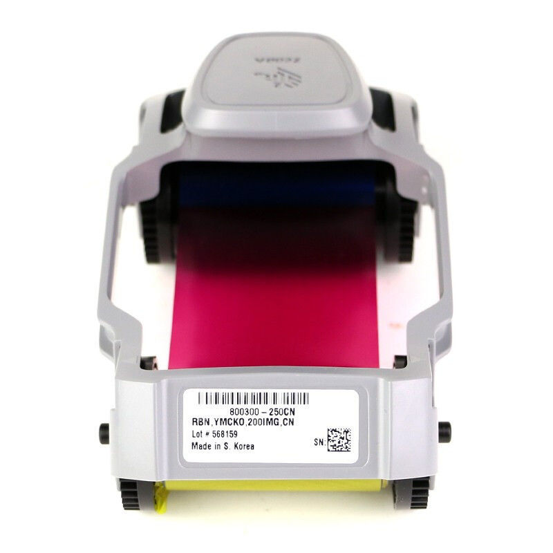 Imprimante de carte d'identité de la série ZC100 / ZC300 800300-250CN YMCKO Ruban couleur 200 impressions