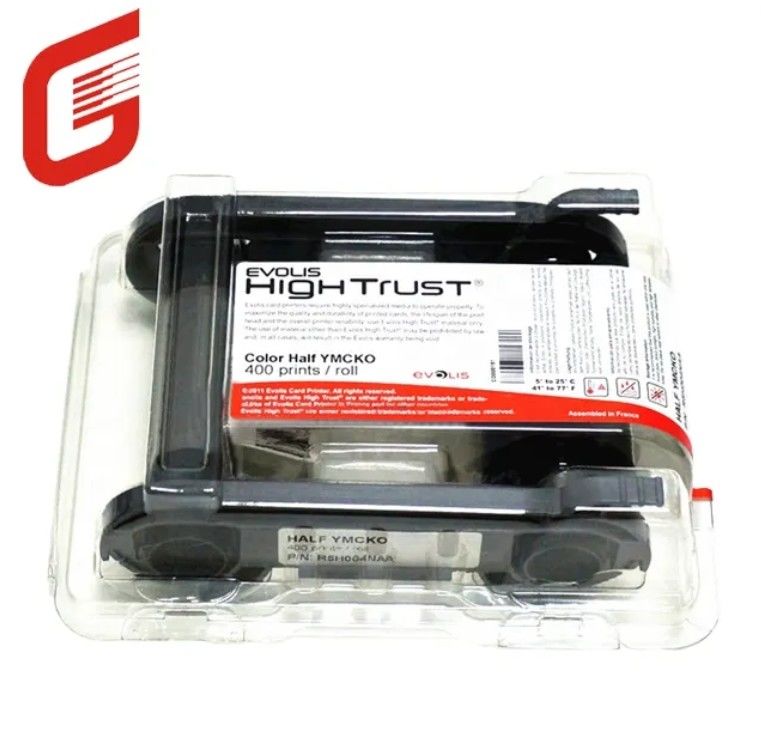 Ruban YMCKO compatible Evolis R5H004NAA 1/2 Ruban couleur YMCKO - 400 impressions pour l'imprimante de carte Zenius